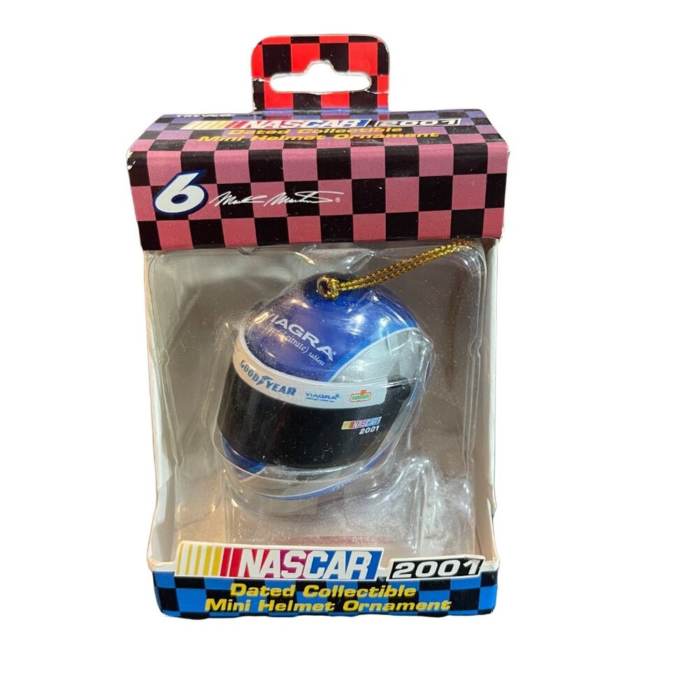 Nascar #6 Mark Martin 2001 Mini Helmet Ornament NIB Trevco